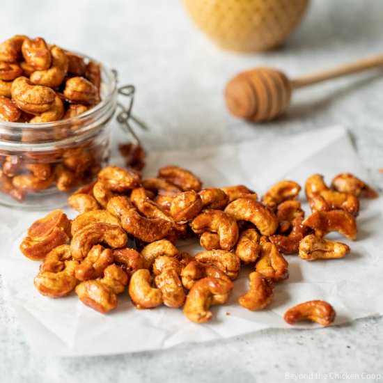Honey Roasted Cashews - Recipe photo by BeyondtheCoop