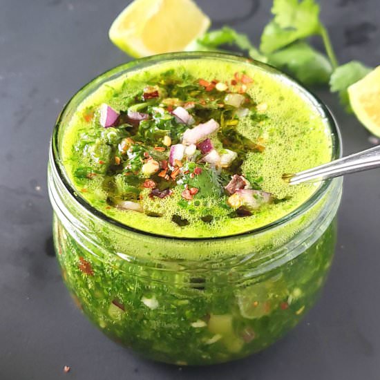 Cilantro Chimichurri Sauce - Recipe photo by ProfusionCurry