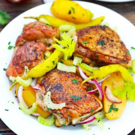 Pepperoncini Chicken - Recipe photo by peasandpeonies