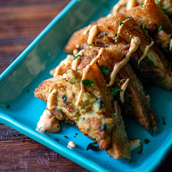 Super Crispy Shrimp Toast - Recipe photo by Chicken Fried Kitchen