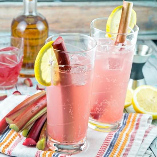 Rhubarb Tom Collins - Recipe photo by bunsenburnerbakery