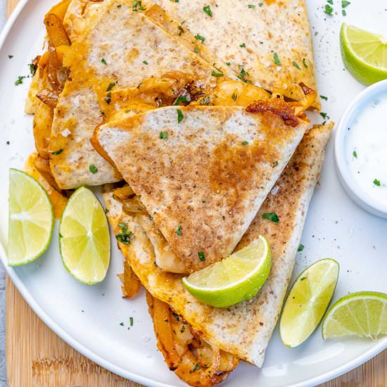 MEXICAN SHRIMP QUESADILLA - Recipe photo by healthyfitnessmeals