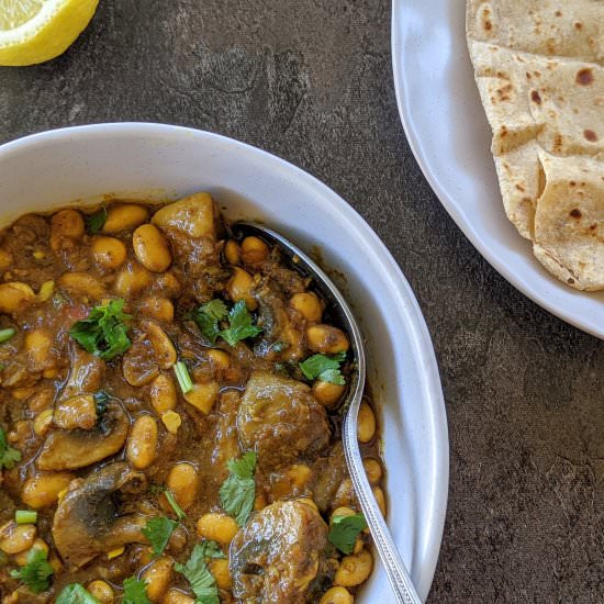 Soybean & mushroom subzi/curry - Recipe photo by vegbyswati