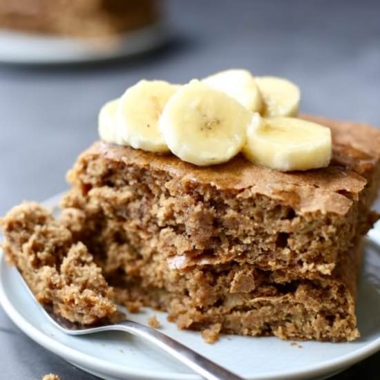 Whole Wheat Vegan Banana Pancakes - Recipe photo by theconscientiouseater
