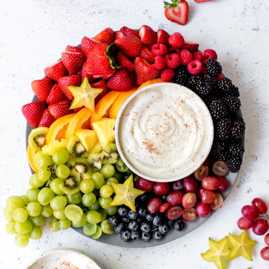 Fruit Rainbow with Yogurt Dip - Recipe photo by farmflavor