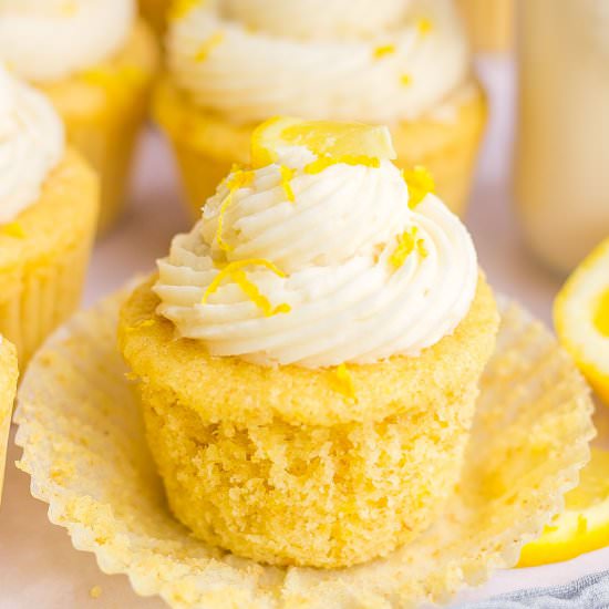 Lemon Cupcakes with Lemon Frosting - Recipe photo by Kathryns.kitchen.blog
