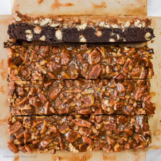 Salted Caramel Turtle Brownies - Recipe photo by Waitingforblancmange