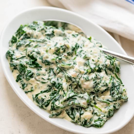 Steakhouse Style Creamed Spinach - Recipe photo by garlic and zest
