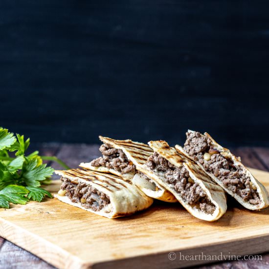 Grilled Pitas Stuffed with Meat - Recipe photo by hearthandvine