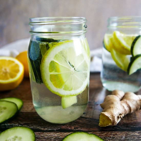Cucumber Lemon Ginger Water - Recipe photo by gastronotherapy