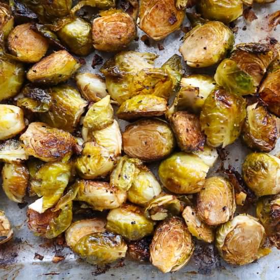 Garlic Roasted Brussel Sprouts - Recipe photo by blessthismeal