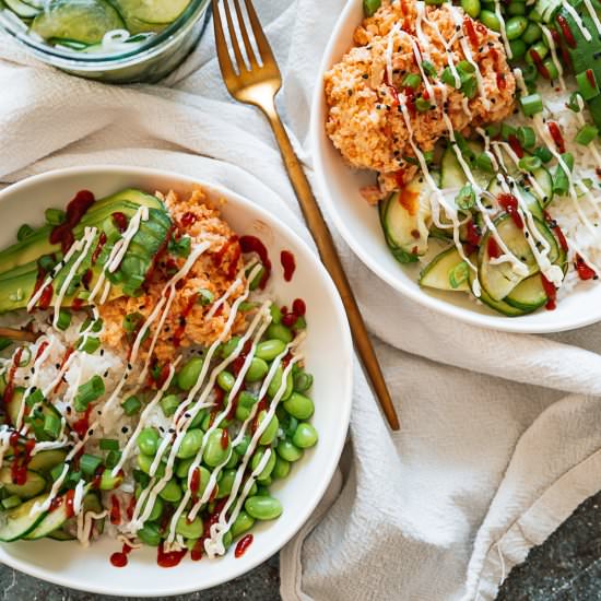 Crab Sushi Bowl - Recipe photo by theseasonaljunkie
