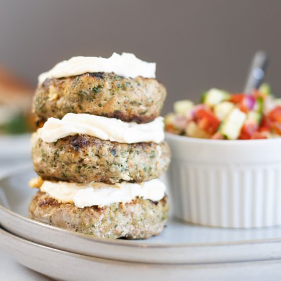 Greek Turkey Burgers - Recipe photo by Parsley and Parm