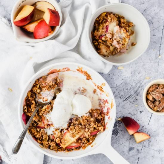 Healthy Peach Crisp - Recipe photo by apaigeofpositivity