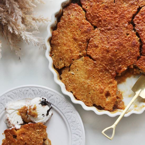 Plum cobbler - Recipe photo by hornoMX