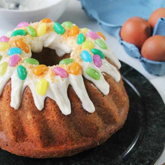 Easter carrot bundt cake - Recipe photo by hornoMX