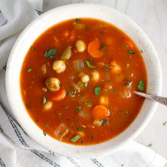 Vegetable Garbanzo Soup Recipe - Recipe photo by TalkingMeals