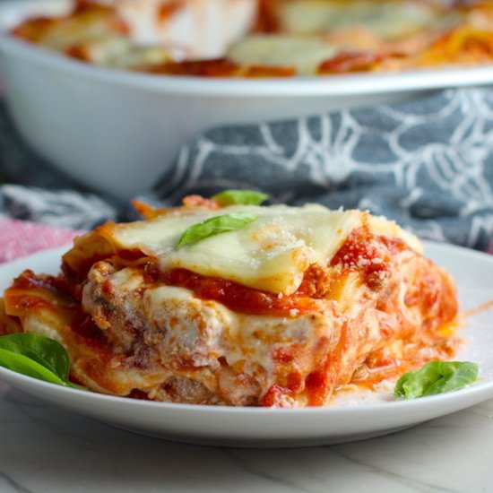Layered Lasagna Recipe with Sausage - Recipe photo by TalkingMeals