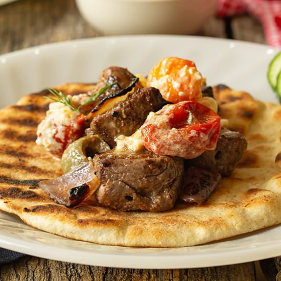 Grilled Kebabs with Tahini Marinade - Recipe photo by tenpoundcakecompany