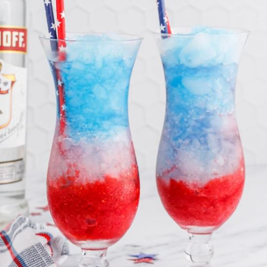 Patriotic Vodka Lemonade Slushie - Recipe photo by amandascookin