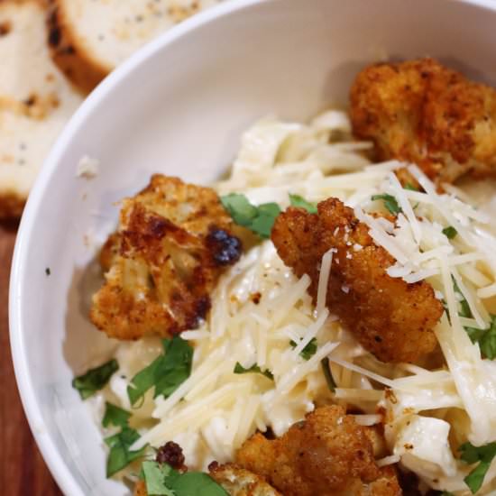Blackened Cauliflower Fettuccine - Recipe photo by darcibos