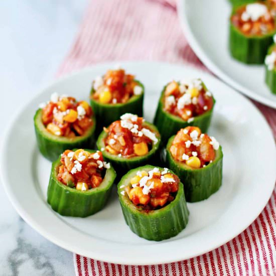 Shrimp Cocktail Cucumber Cups - Recipe photo by karenskitchenstories