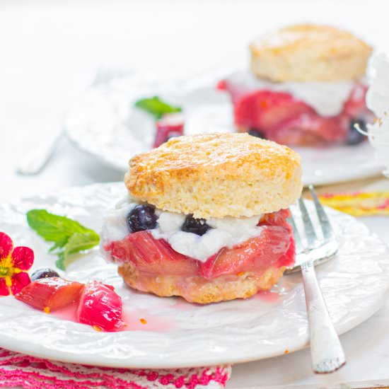 Rhubarb shortcakes- whipped cream - Recipe photo by a zest for life