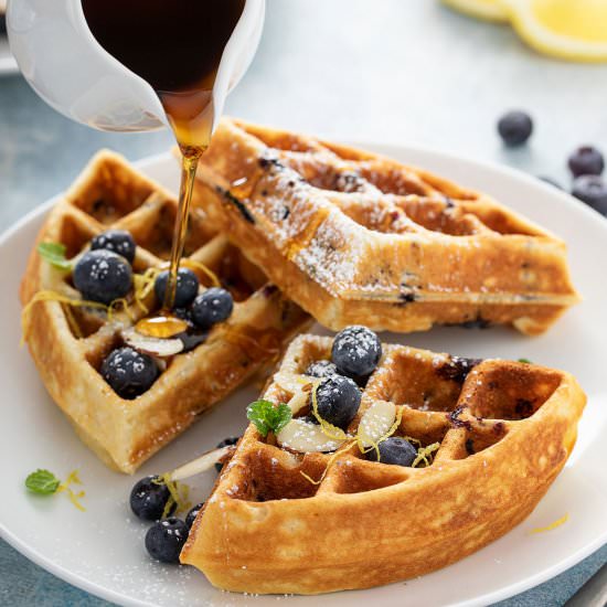 Lemon Blueberry Waffles - Recipe photo by Lemon blossoms