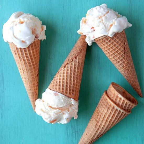 Homemade Fresh Peach Ice Cream - Recipe photo by noshingwiththenolands