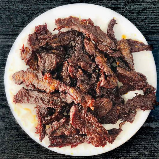 Keto Air Fryer Beef Jerky - Recipe photo by MyLifeCookbook