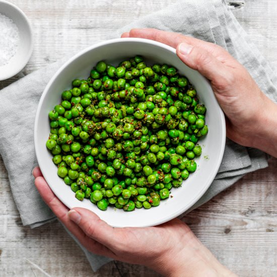 Chimichurri Peas - Recipe photo by Searchingforspice
