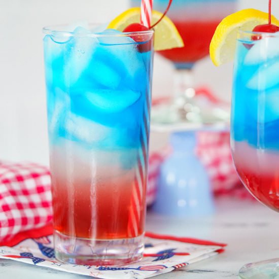 4th of July Layered Cocktail - Recipe photo by peelwithzeal