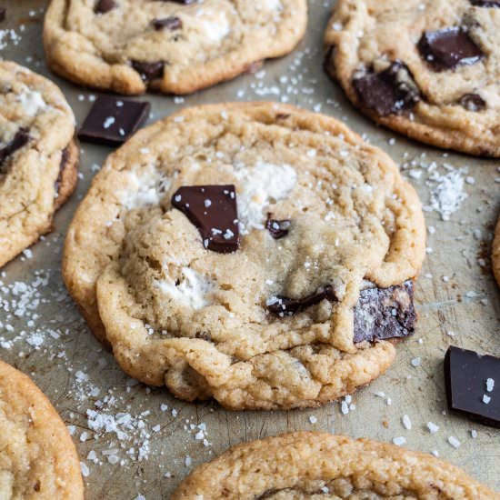 Salted Chocolate Chunk Halva Cookie - Recipe photo by ThePypersKitchen