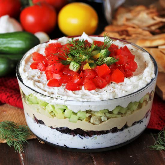 7-Layer Greek Dip - Recipe photo by thekitchenismyplayground