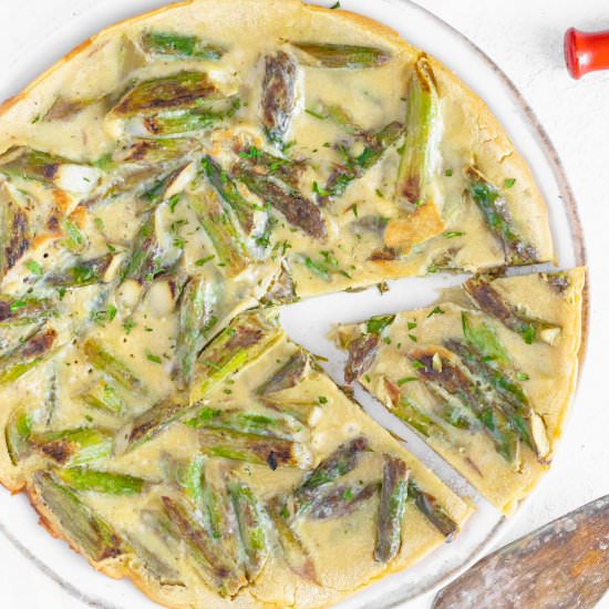 Asparagus Frittata (no egg) - Recipe photo by theplantbasedschool