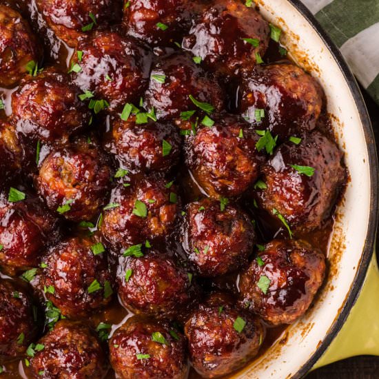 Smoked BBQ Meatballs - Recipe photo by BBQing With The Nolands