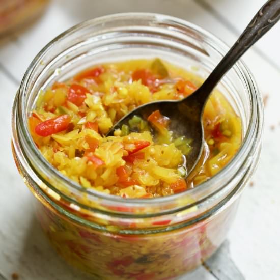 Ramp and Hot Pepper Relish - Recipe photo by fromachefskitchen