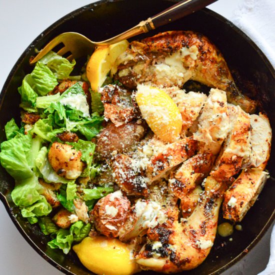 Caesar Salad Roast Chicken - Recipe photo by thisishowicook