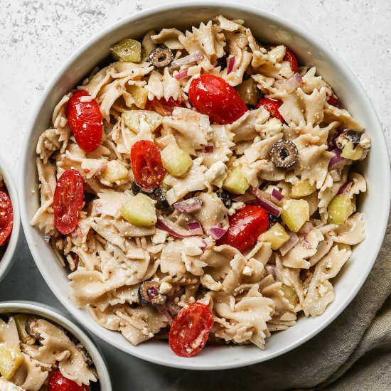 Gluten Free Bow Tie Pasta Salad - Recipe photo by smallfarmbiglife