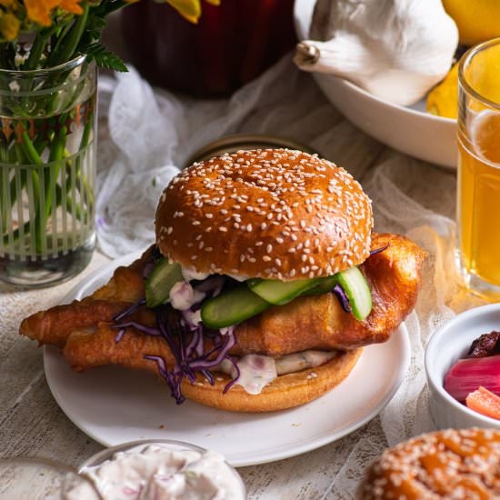 Crispy Cod Sandwiches - Recipe photo by rhubarbandcod