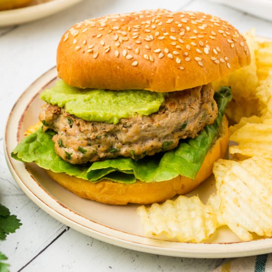 Cilantro Lime Chicken Burgers - Recipe photo by remakemyplate