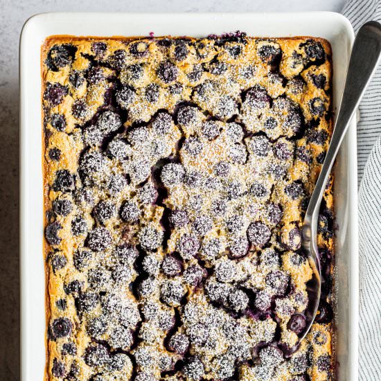 Blueberry Clafoutis - Recipe photo by PinchandSwirl