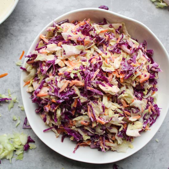 Coleslaw with Homemade Dressing - Recipe photo by themidwestkitchenblog