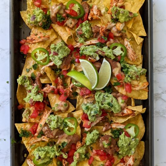 Loaded Sheet Pan Nachos - Recipe photo by thecandidcooks