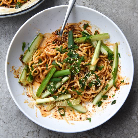 FODMAP friendly chilli oil noodles - Recipe photo by georgeats