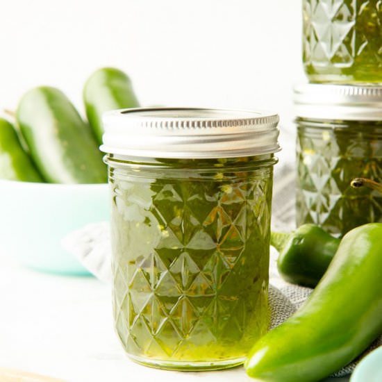 Jalapeño Pepper Jelly - Recipe photo by wholefully