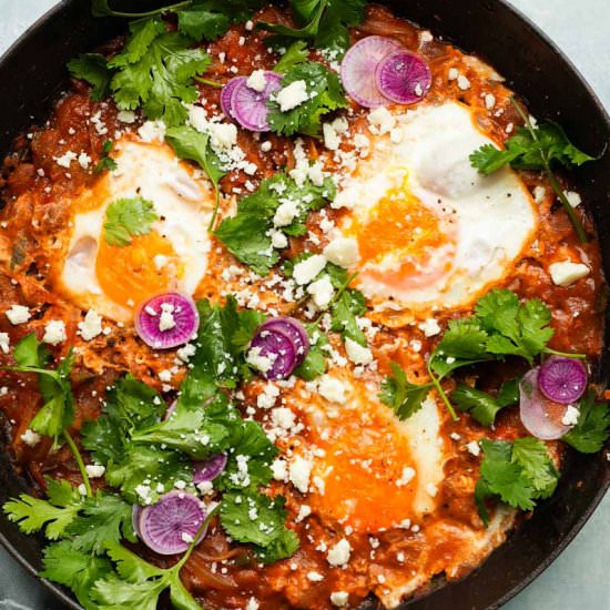 Skillet Huevos Rancheros - Recipe photo by lindseyeatsla