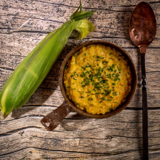 Creamed Corn Without Cream - Recipe photo by Austin Eats