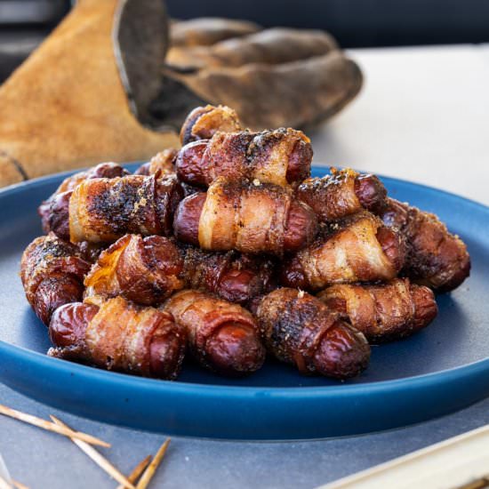 Smoked Bacon-Wrapped Little Smokies - Recipe photo by chilesandsmoke