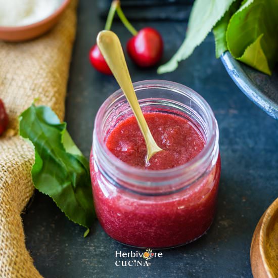 Homemade Cherry Jam - Recipe photo by Herbivore Cucina